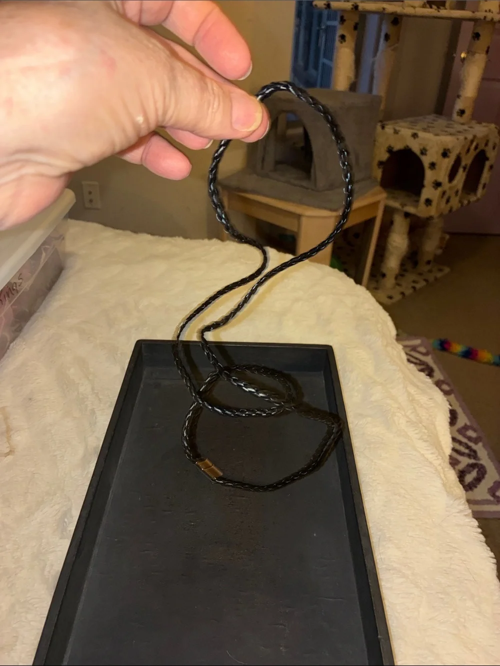 Men’s Braided leather cord with clasp